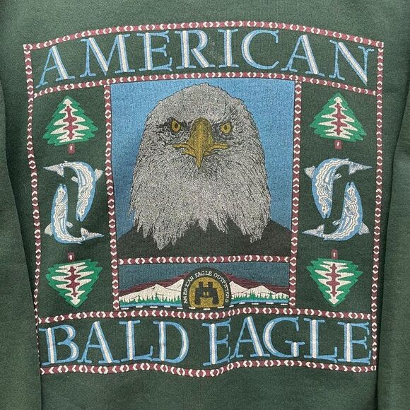 AMERICAN EAGLE VINTAGE AMERICAN BALD EAGLE CREWNECK SWEATSHIRT MEN'S MEDIUM - Picture 3 of 9